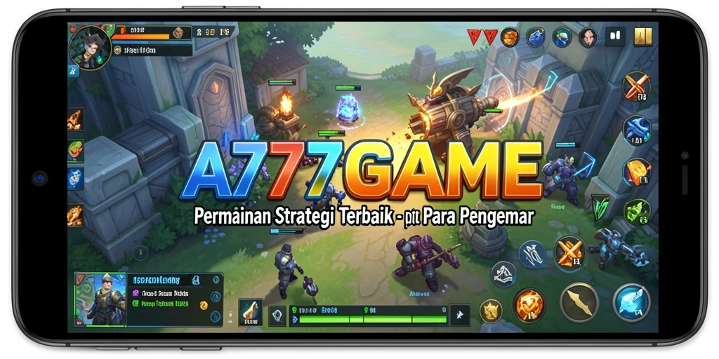 Tangkapan layar gameplay A777GAME menunjukkan pertempuran strategi yang dinamis.