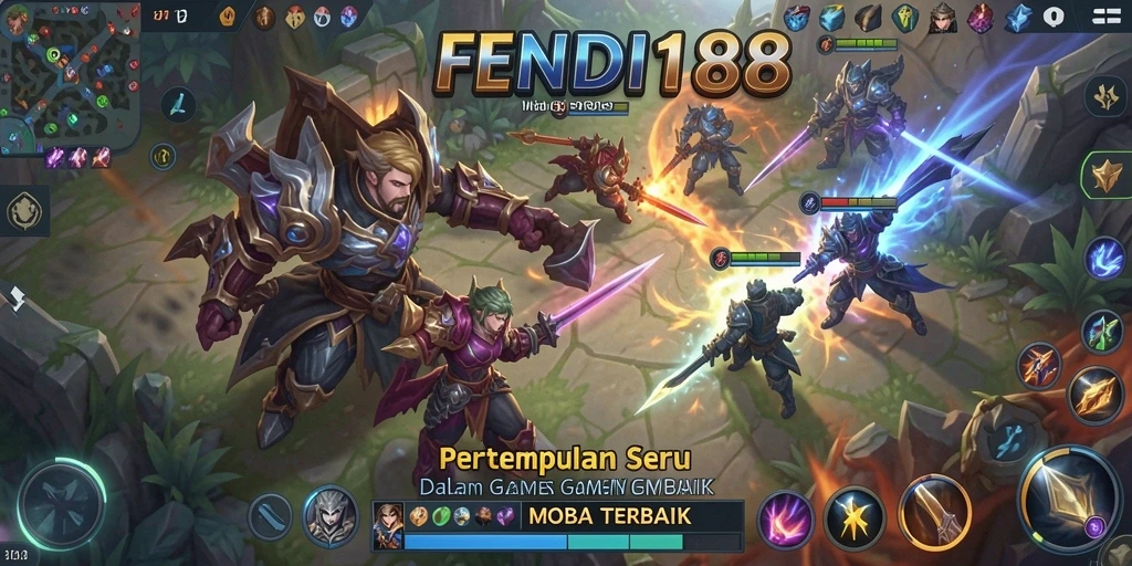 Tampilan seru dari gameplay FENDI188 yang penuh aksi MOBA.