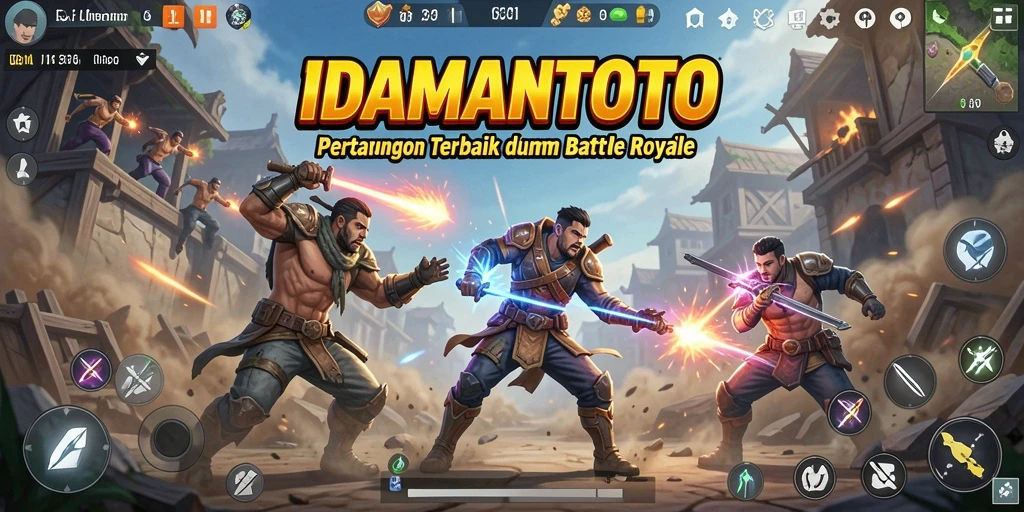 Tampilan gameplay seru dalam pertempuran Battle Royale IDAMANTOTO.