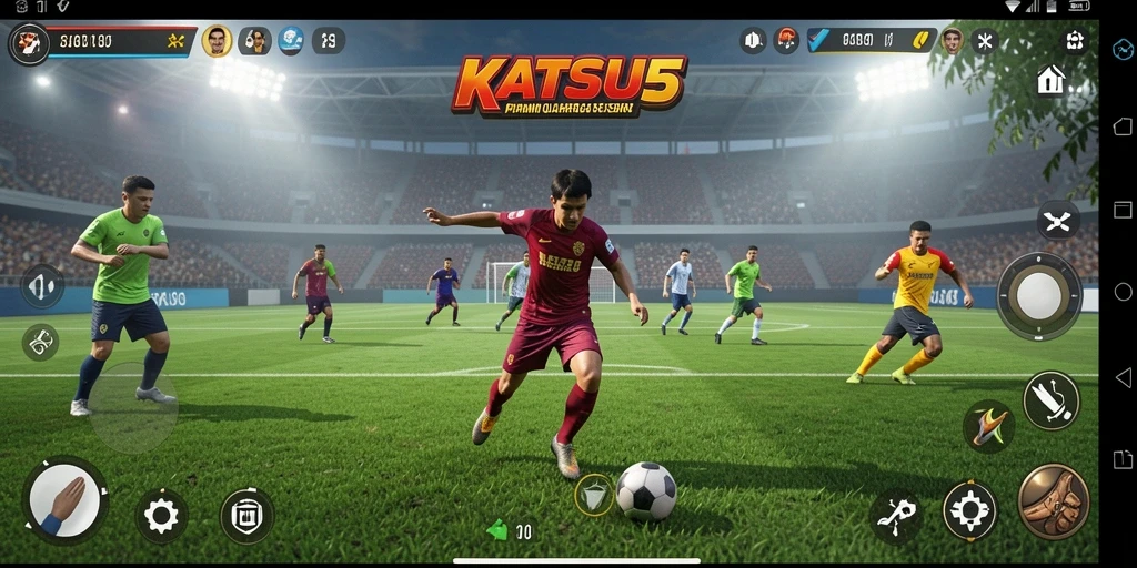 Tampilan mendebarkan dari gameplay KATSU5 yang penuh aksi.