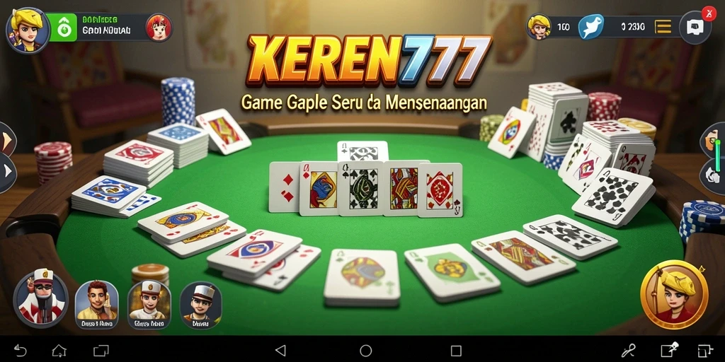 Tampilan gameplay Gaple yang menegangkan dan seru di KEREN777.