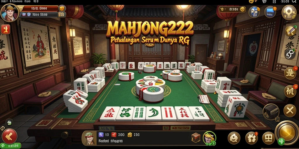 Tampilan keseruan pertempuran dalam gameplay RPG MAHJONG222.
