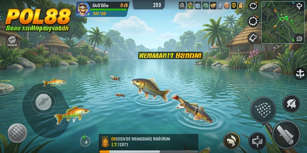 Screenshot POL88 menampilkan aksi seru saat memancing di lokasi indah.