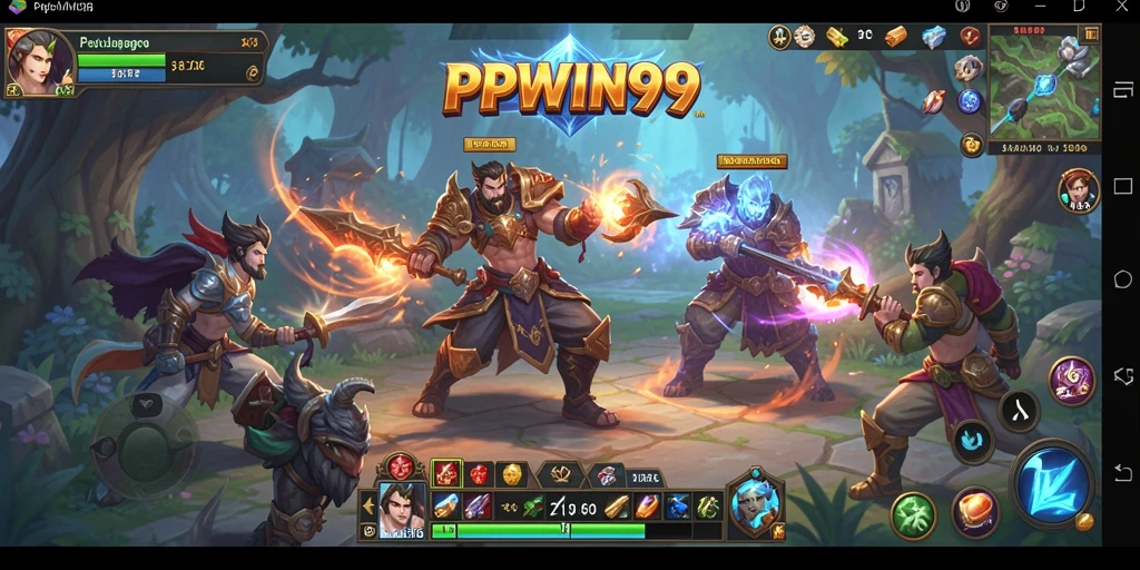 Screenshot menunjukkan aksi epik dalam permainan MMORPG PPWIN99.