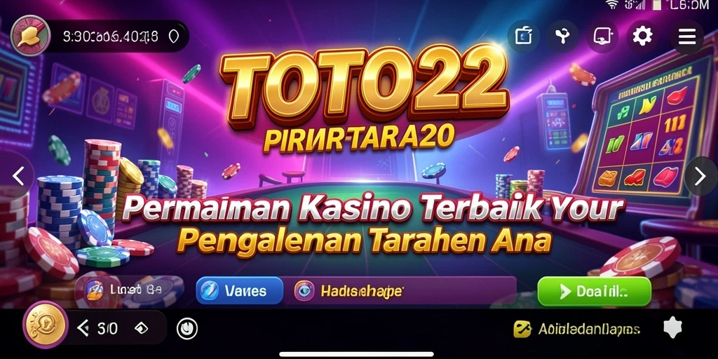 Screenshot utama TOTO22 menampilkan gameplay Kasino yang dinamis dan menarik.